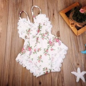 Floral lace sun suit/romper